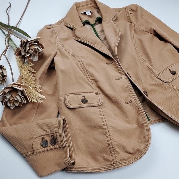 LOFT Maternity Tan Corduroy Coat Size 8 - Picture 2 of 14